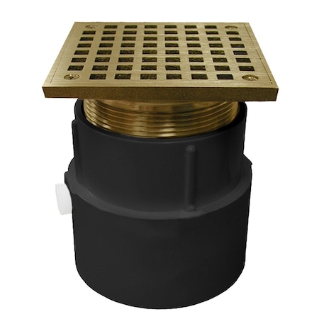 Jones Stephens 4in. PVC Over Pipe Fit Drain Base with 3-1/2in. Metal Spud and 5in. Nickel Bronze Strainer D53096